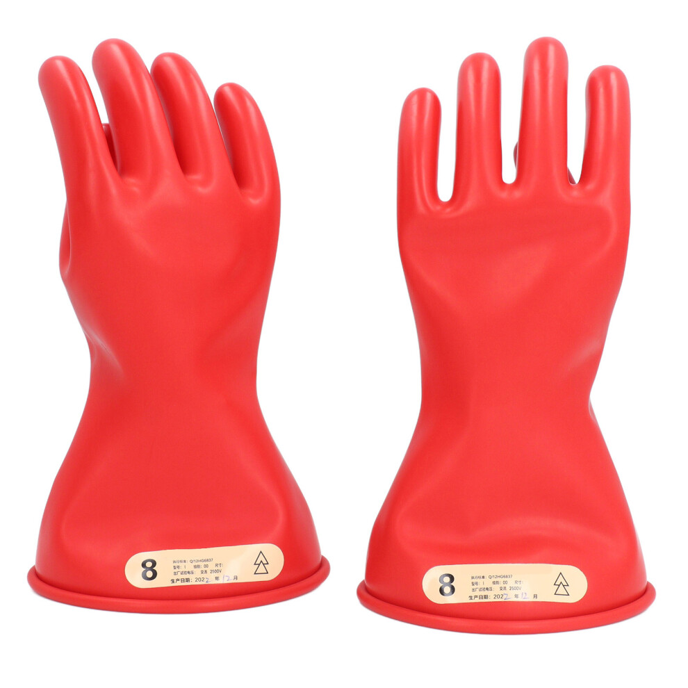 (Size 8) Electrician Insulated Gloves 2.5Kv Latex High Voltage Safety Size 9 604725091314