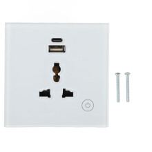 (White) WiFi Smart Steckdose Tuya Touch USB-C 95-250V