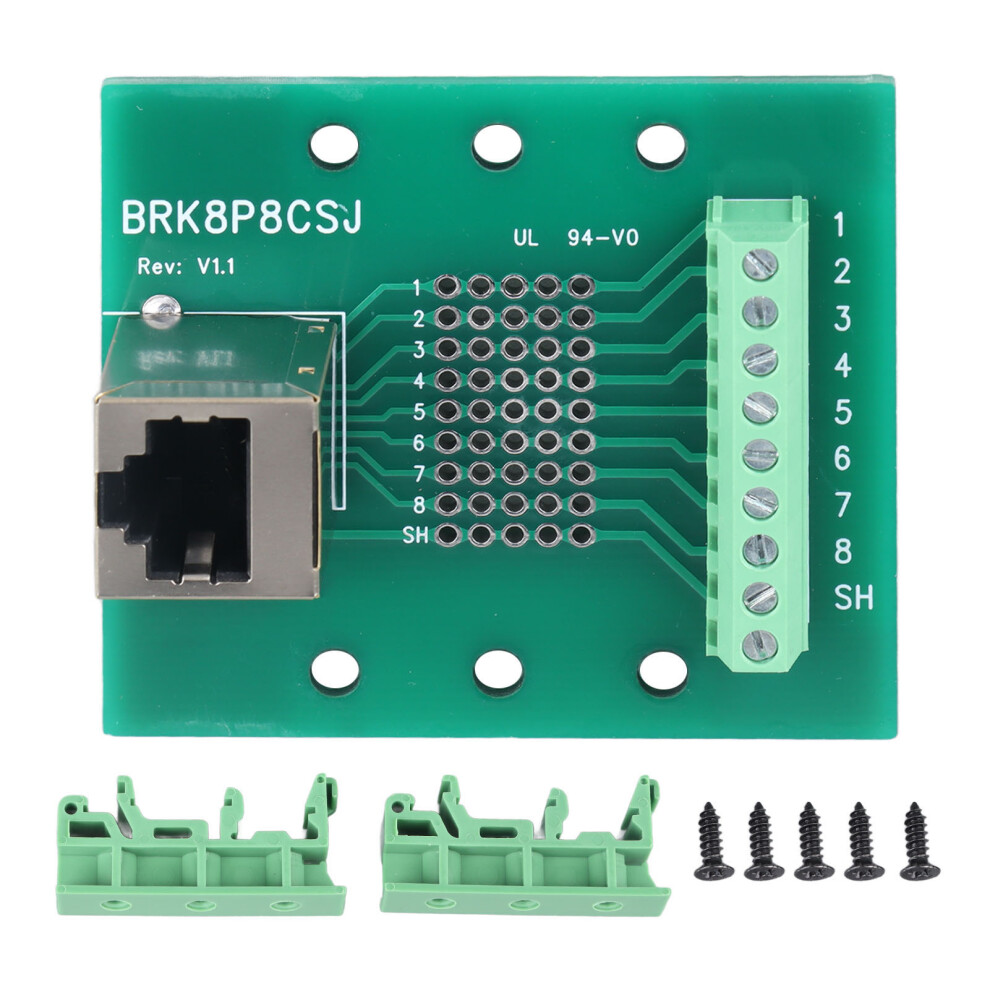 Rj45 Ethernet Breakout Board 8P8c Screw Terminal Bracket 604725127938