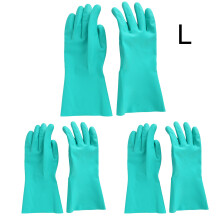 (L) 3 Paar Chemikalienbeständige Nitril-Handschuhe