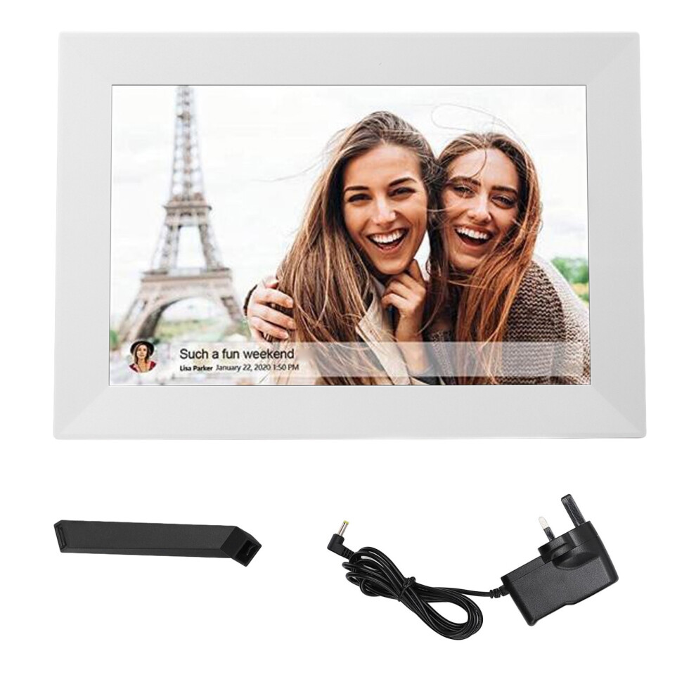 (Uk Plug) 10.1 Inch Hd Digital Picture Frame 1280X800 Touchscreen Us Plug White 643505082494