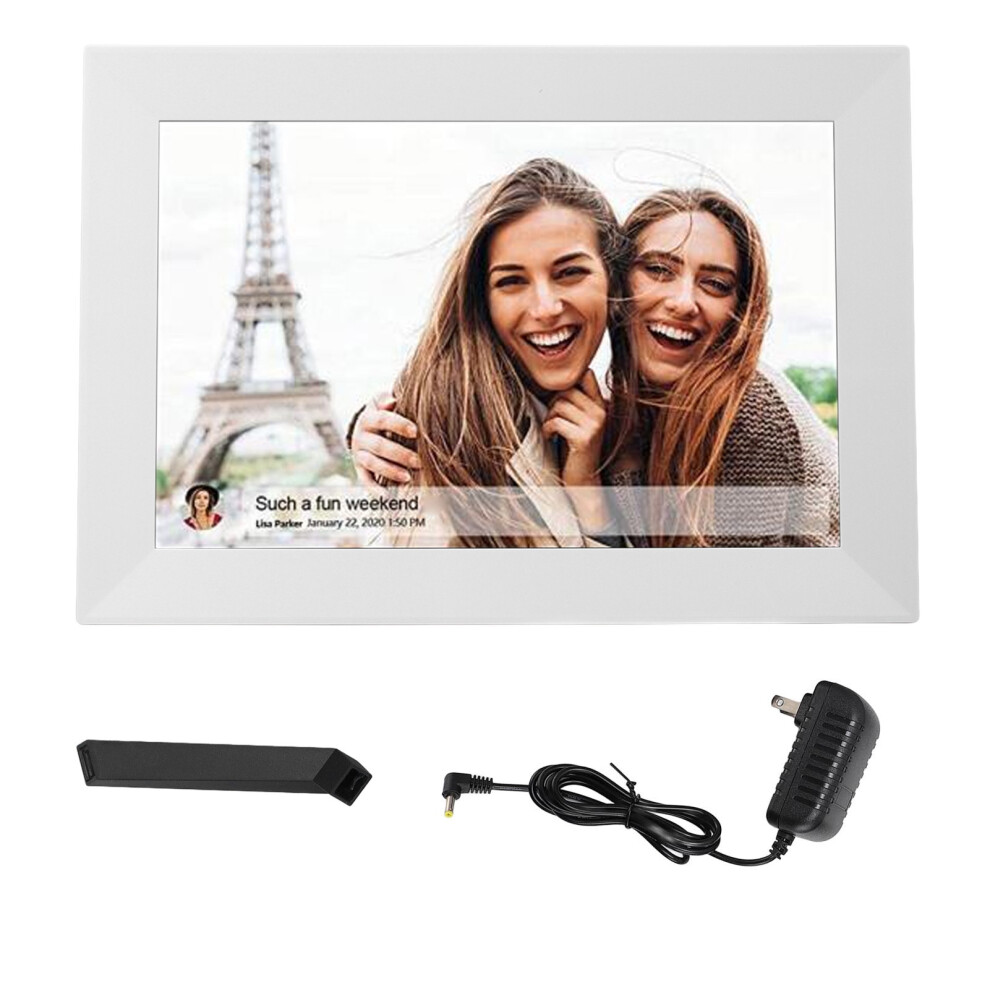 (Us Plug) 10.1 Inch Hd Digital Picture Frame 1280X800 Touchscreen Us Plug White 643505082463