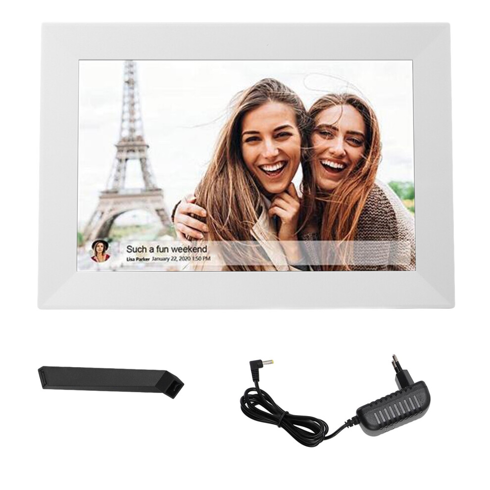 (Eu Plug) 10.1 Inch Hd Digital Picture Frame 1280X800 Touchscreen Us Plug White 643505082531