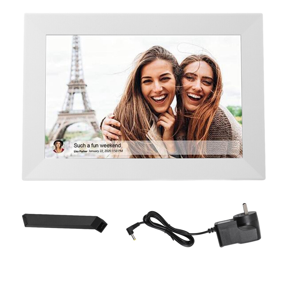 (Au Plug) 10.1 Inch Hd Digital Picture Frame 1280X800 Touchscreen Us Plug White 643505082470