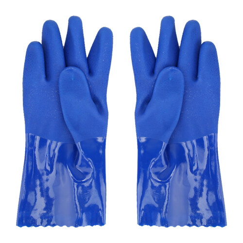 (L) PVC-Handschuhe mit Baumwollfutter, rutschfest 1