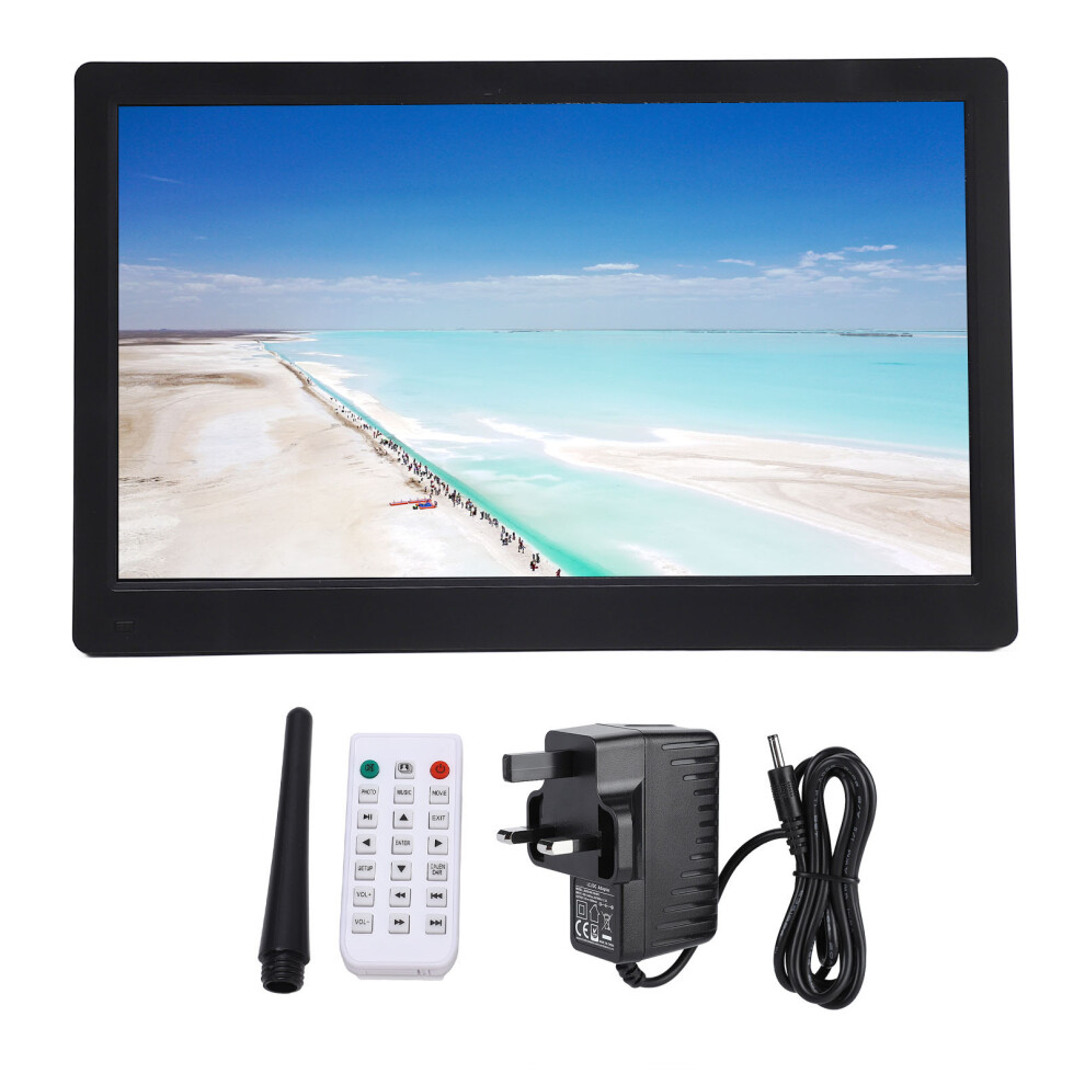 (Uk Plug) 17In Ips Hd 1920X1080 Digital Photo Frame Video Music Calendar Remote 643505098372