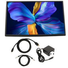 (EU Plug 100‑240V) 18.5in Portable Monitor Type C 120Hz 1080P IPS Dual Speakers EU Plug