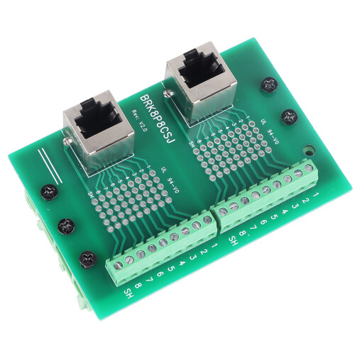 Ethernet-Breakout-Board Schnellübertragung DIN-Schiene RJ45 2