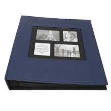(Blue) PU Photo Album Leather Cover Blue