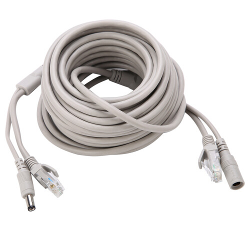 5m RJ45+DC Ethernet-Kabel für IP-Kameras NVR 10/100M 1