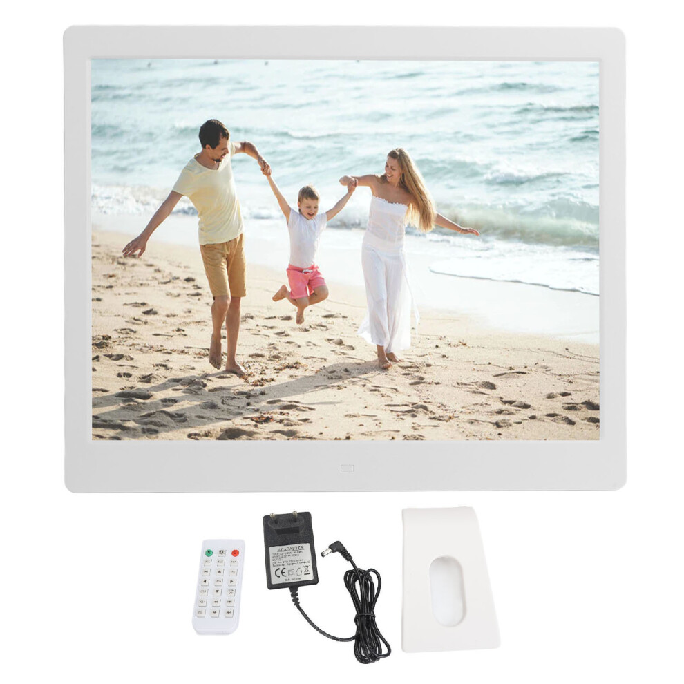 (Eu Plug) 16In Digital Photo Frame 1080P Remote Control Calendar Clock Uk Plug 643505105193