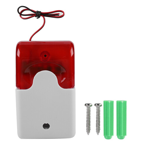 12V Wired Strobe Siren Alarm Red Light Home Security System