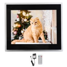(US Plug 100‑240V) 15inch Digital Picture Frame 4:3 HD Stereo Speaker UK Plug 100-240V