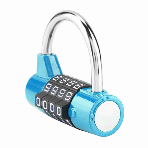 4-Dial Code Padlock Travel Suitcase Gym Locker Security Lock Blue 2