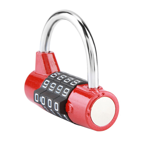 4-Dial Code Padlock Travel Suitcase Gym Locker Security Red 2