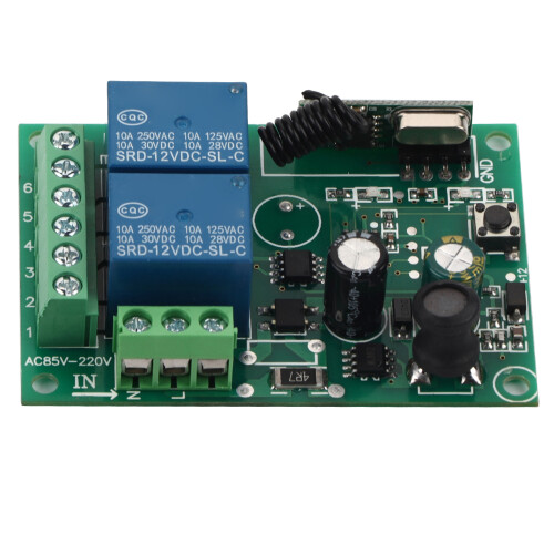 AC85V-220V 433MHz Wireless FR Remote Receiver Relay (2CH)