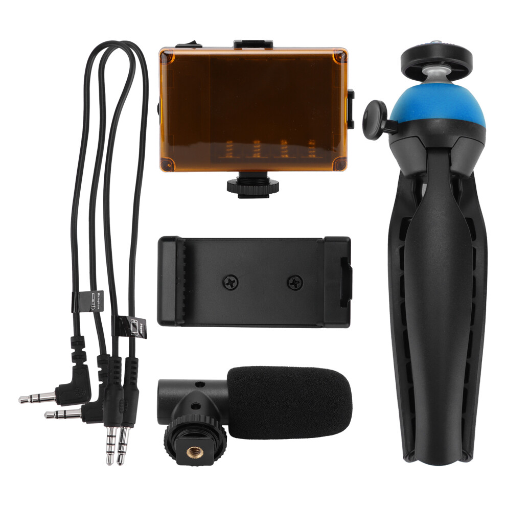 () Portable Live Video Kit With Fill Mic Tripod Phone Holder Blue/Light/Red 643505021431
