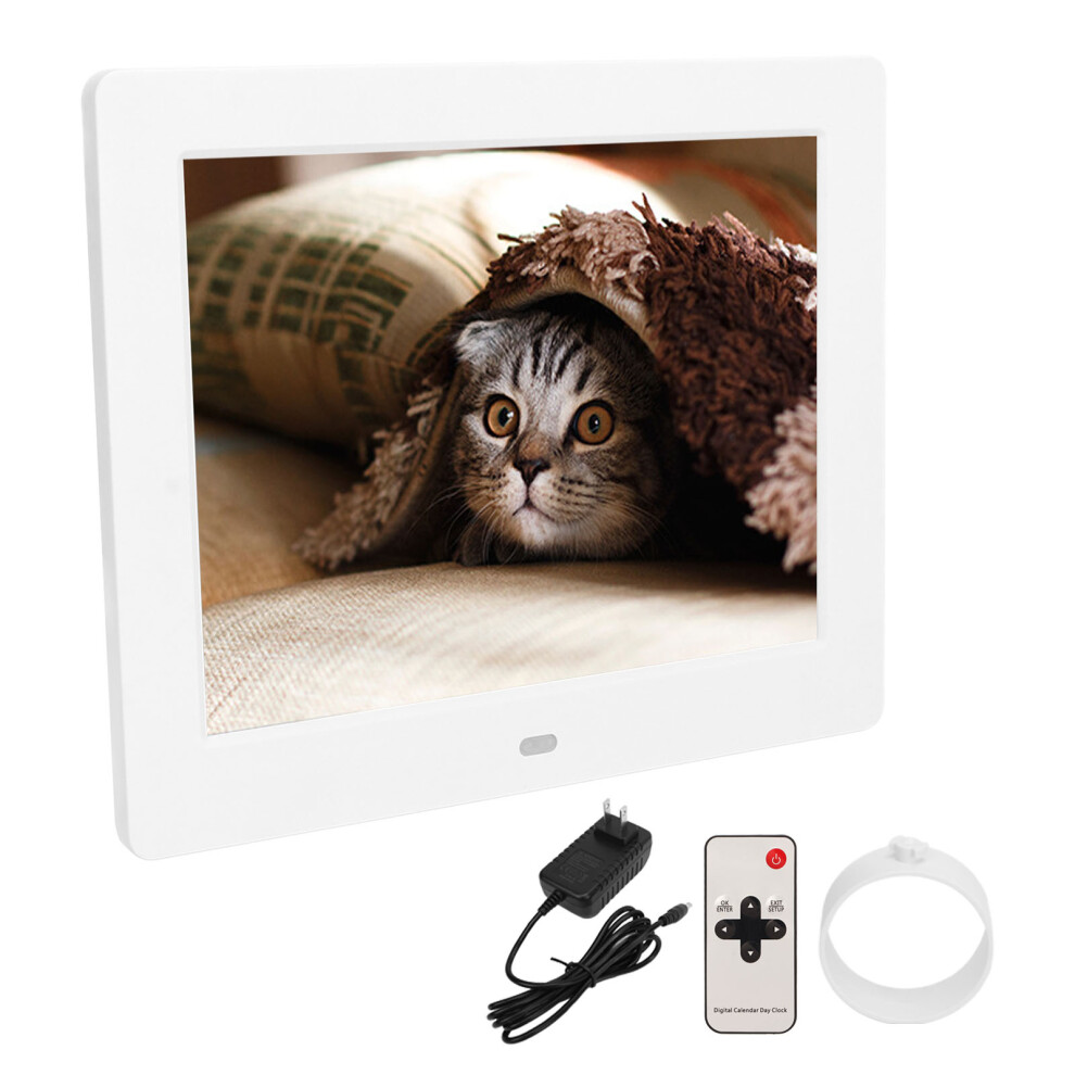 (Us Plug 100Â240V) 8 Inch Digital Photo Frame Ips Hd 800X600 Clock Calendar Speaker Us 643505106282