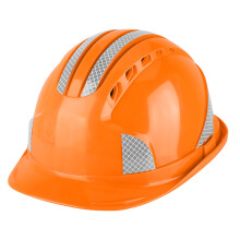 Belüfteter ABS-Sicherheitshelm mit Reflektorstreifen Orange
