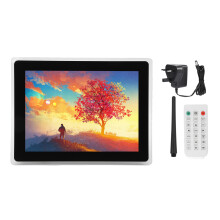 (UK Plug) 12.1in 1080P Digital Photo Frame LED Black ABS Acrylic US Plug
