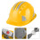 ABS-Schutzhelm mit Reflektorstreifen - Gelb 2