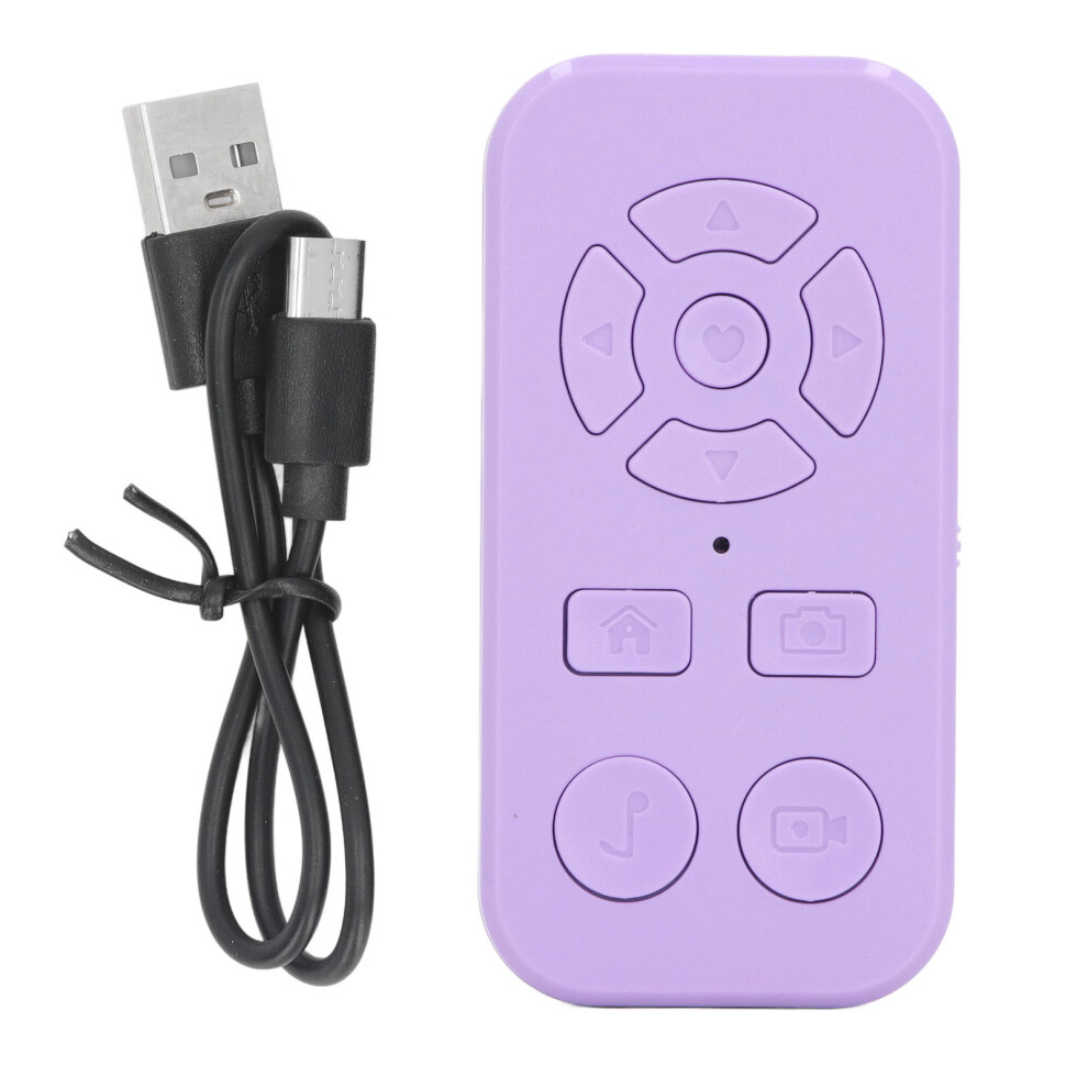(Purple) Bluetooth Page Turner 9 Keys Wireless Remote Rechargeable Purple 643505092745