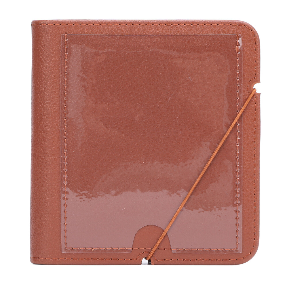 (Brown) 28 Pockets Photo Album Book Pvc Leather Portable Instant Camera Brown 643505169836