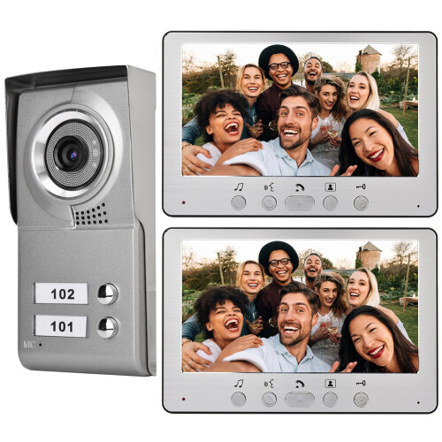 7inch Wired Video Door Phone Intercom System 110-240V 2