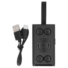(Black) Bluetooth 9-Key Page Turner Remote for Phone Tablet Rechargeable