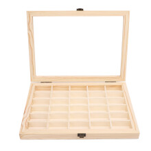 Film Cassette Display Case 30 Slots Minimalist Wood Storage Box