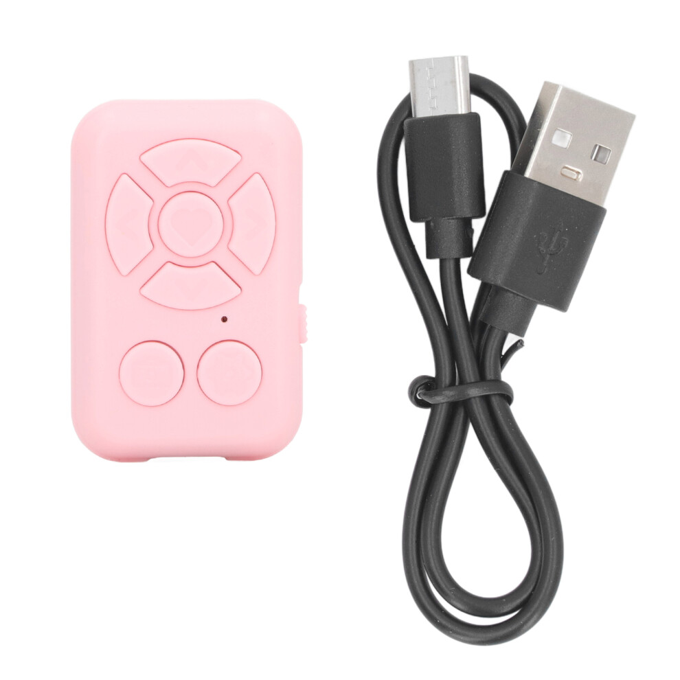 (Pink) Bluetooth Remote Control 7 Keys Wireless Media Controller Pink 643505093186