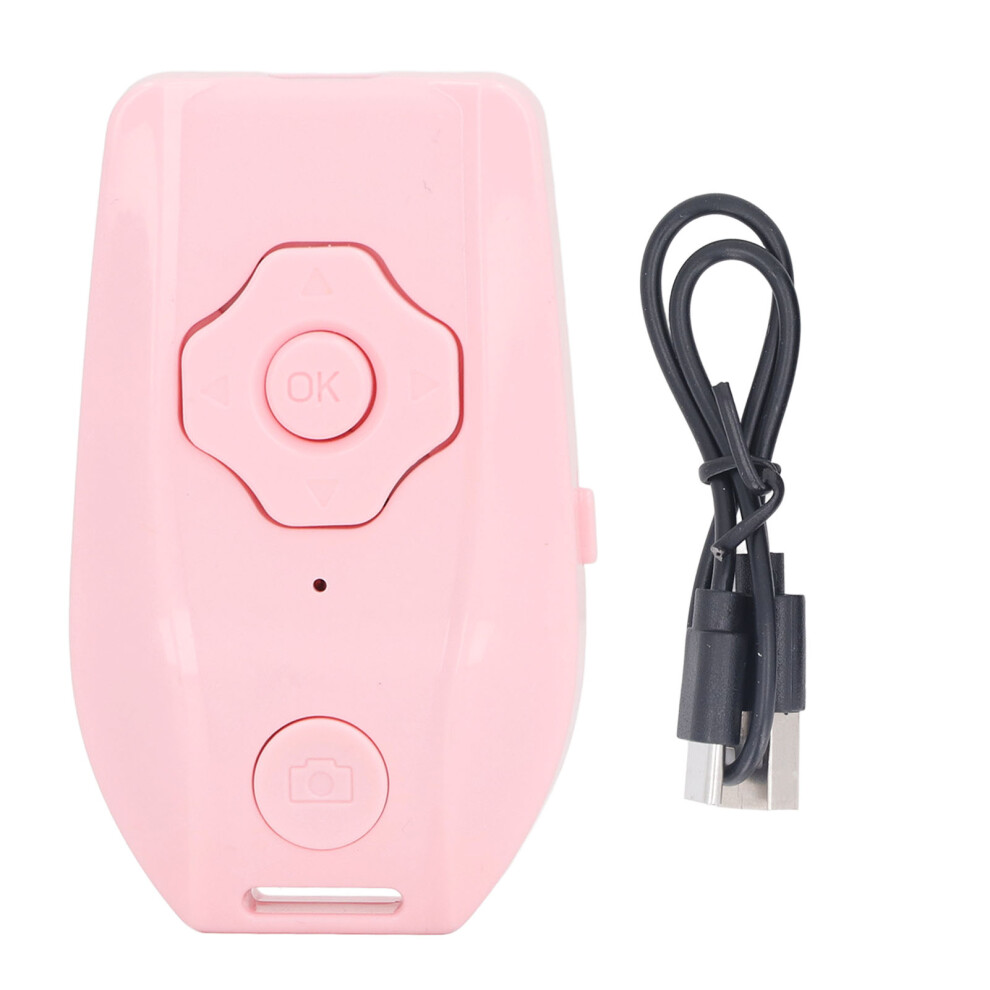 (Pink) Bluetooth Remote Page Turner Usb Rechargeable Wireless Camera Shutter Pink 643505093414
