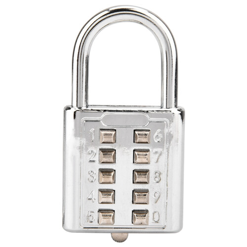 10-digit Push Button Combination Password Padlock Blind Button Padlock 2