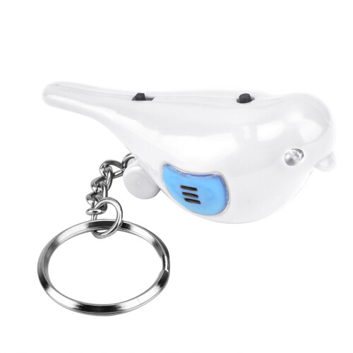 Bird LED Whistle Key Finder Voice Control Keychain White 2