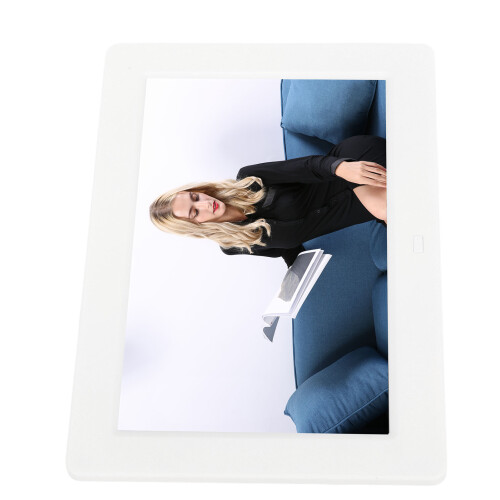 (UK Plug) 8in HD Digital Photo Frame LED Display White US Plug 2