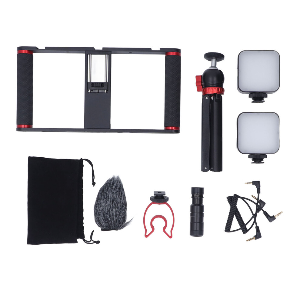 All In One Phone Video Kit Aluminum Cage Tripod Fill Mic Light 643505100457