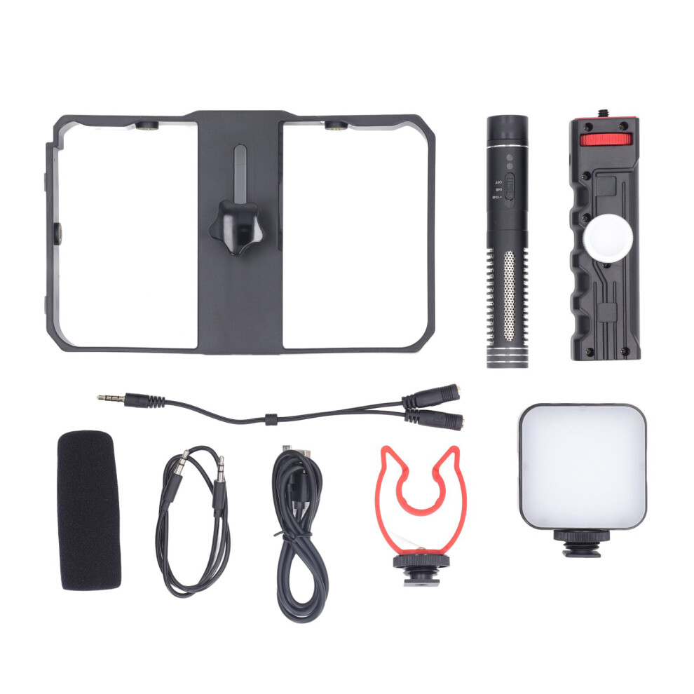 Phone Video Rig Kit Handle Stabilizer Cage Fill Mic Vlog Light 643505100174
