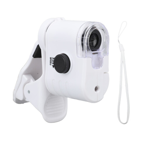 Mini Phone Microscope 60X Zoom LED UV Clip for Currency