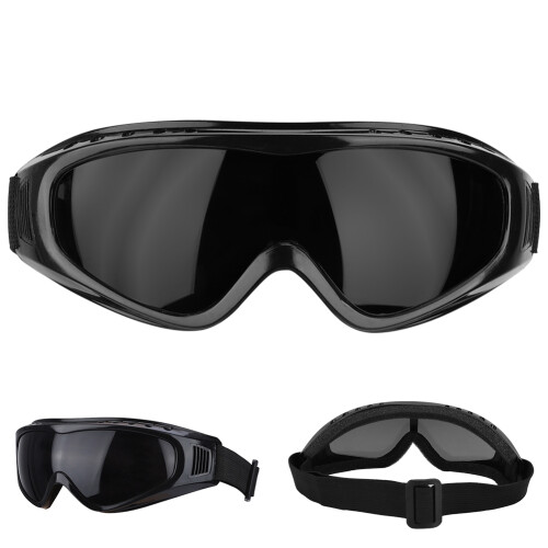 Schutzbrille mit Spritz- & Sandschutz, schwarze Linse 2