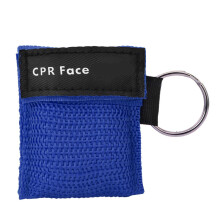 One Way Valve CPR First Aid Mask Keychain (Blue)