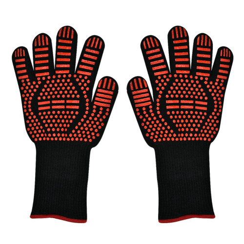 1 Pair Fireproof High Temp Microwave Oven Gloves Flame Retardant