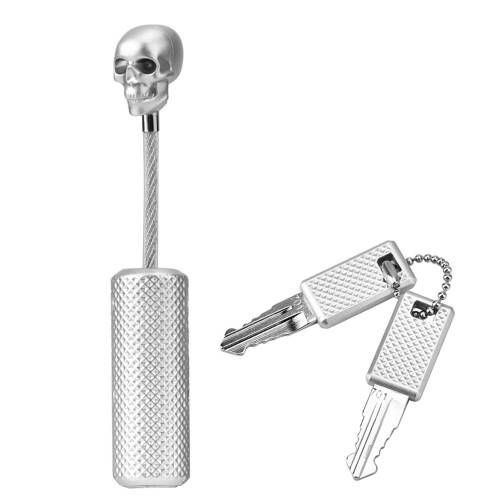 Sicheres Koffer-Schloss mit Drahtseil, Passwort, Schädel, Silber