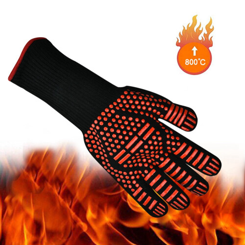 1 Pair Fireproof High Temp Microwave Oven Gloves Flame Retardant 1