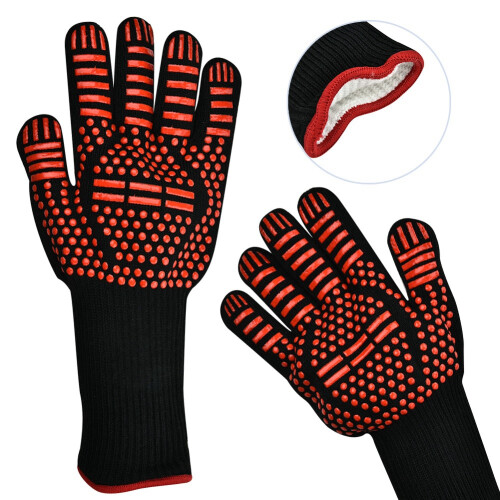 1 Pair Fireproof High Temp Microwave Oven Gloves Flame Retardant 2