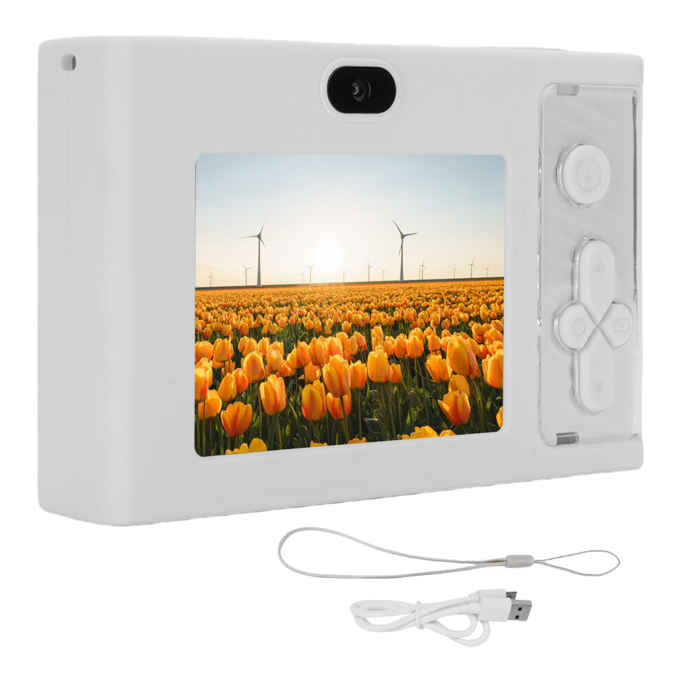 () 48Mp 1080P Dual Lens Camera 2.4 Inch Auto Focus Vlog Selfie White/Blue 643505175868