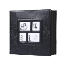 Large Photo Album 6in 60 Pages Crocodile PU Transparent Pocket