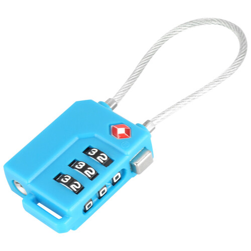 TSA-Stahlkabelschloss mit 3-stelligem Passwort Blau 2