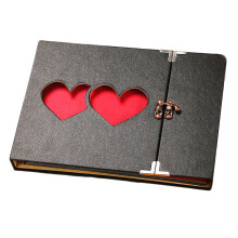 10in Photo Album Self Adhesive Black Double Red Love Hollow Holder