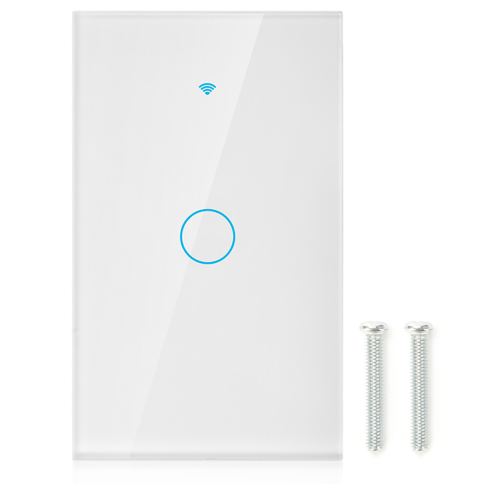 Wifi Touch Screen Switch Single Circle Alexa Google 1-Way Ac White 604725165947