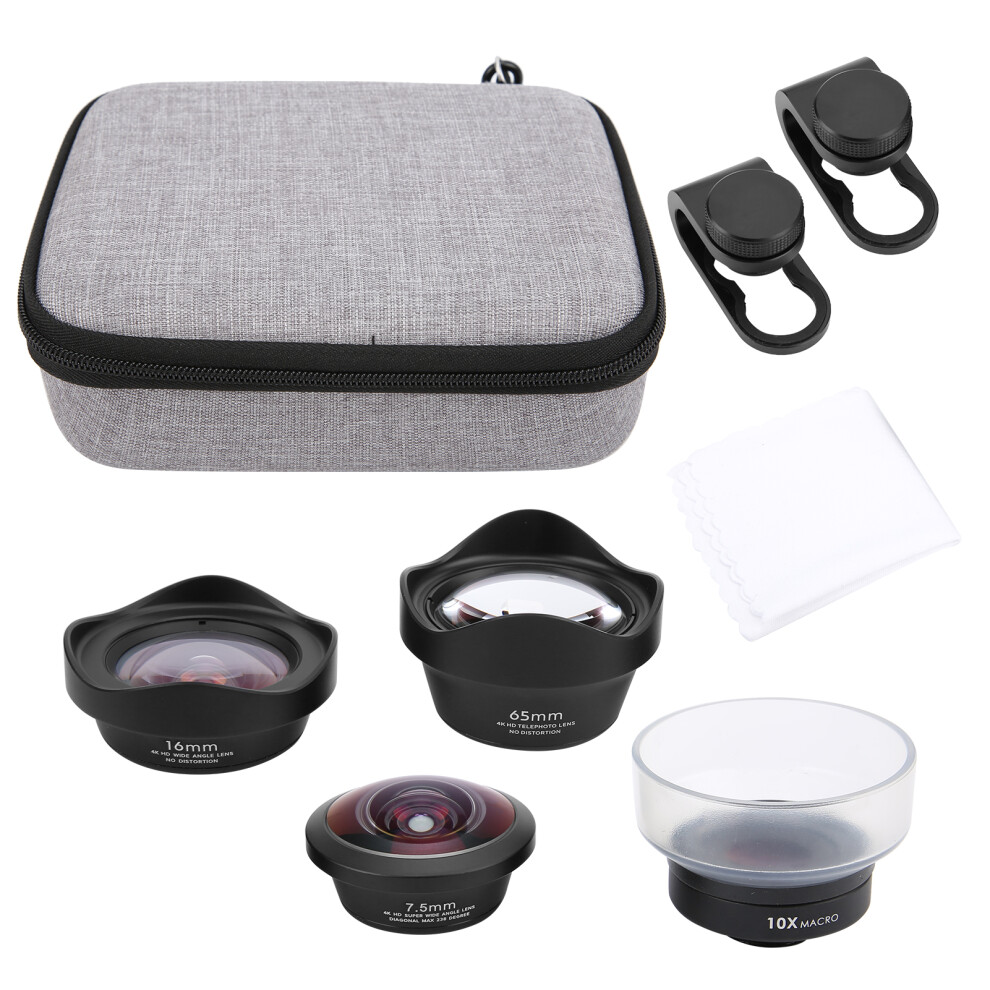 4-In-1 Phone Camera Lens Kit 2X Telephoto/Wide Angle/Macro/Fisheye 643505022926